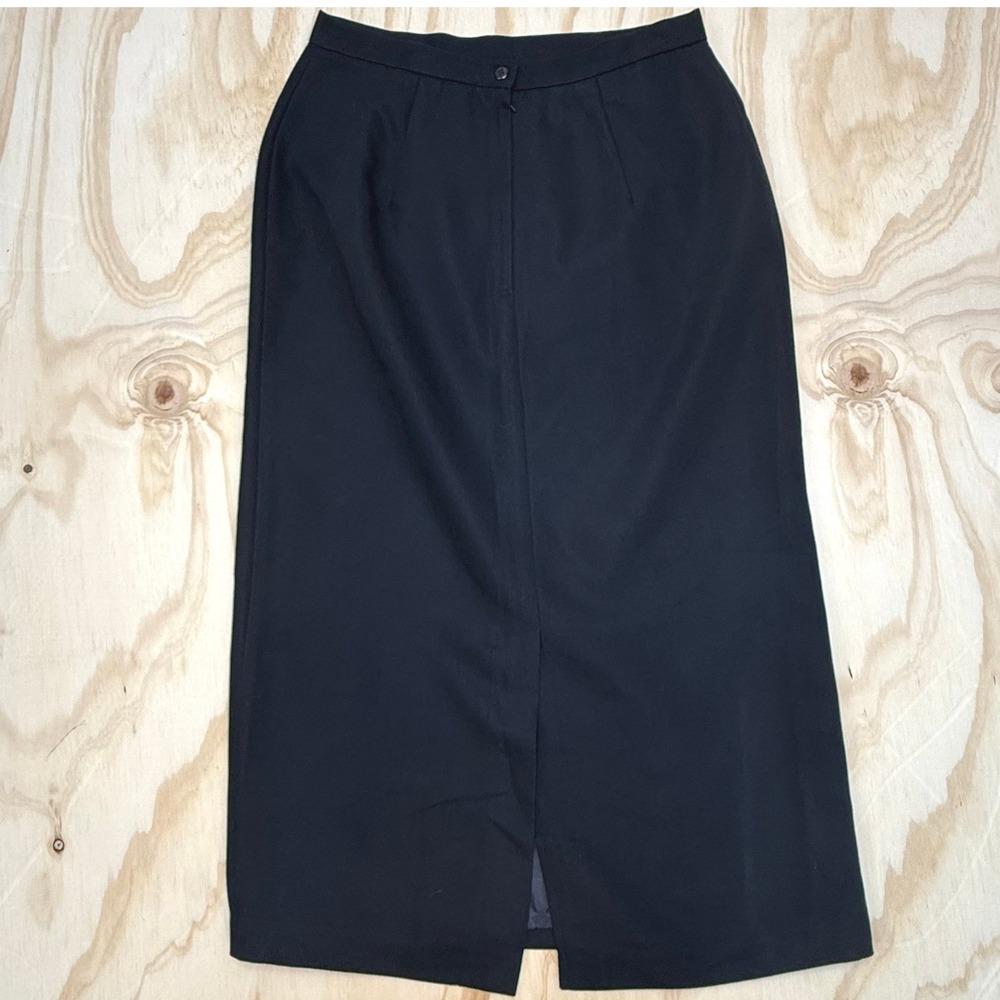 Michele New York Black Vintage Midi Pencil Skirt Size 14 Made in USA High Waist - Picture 6 of 6